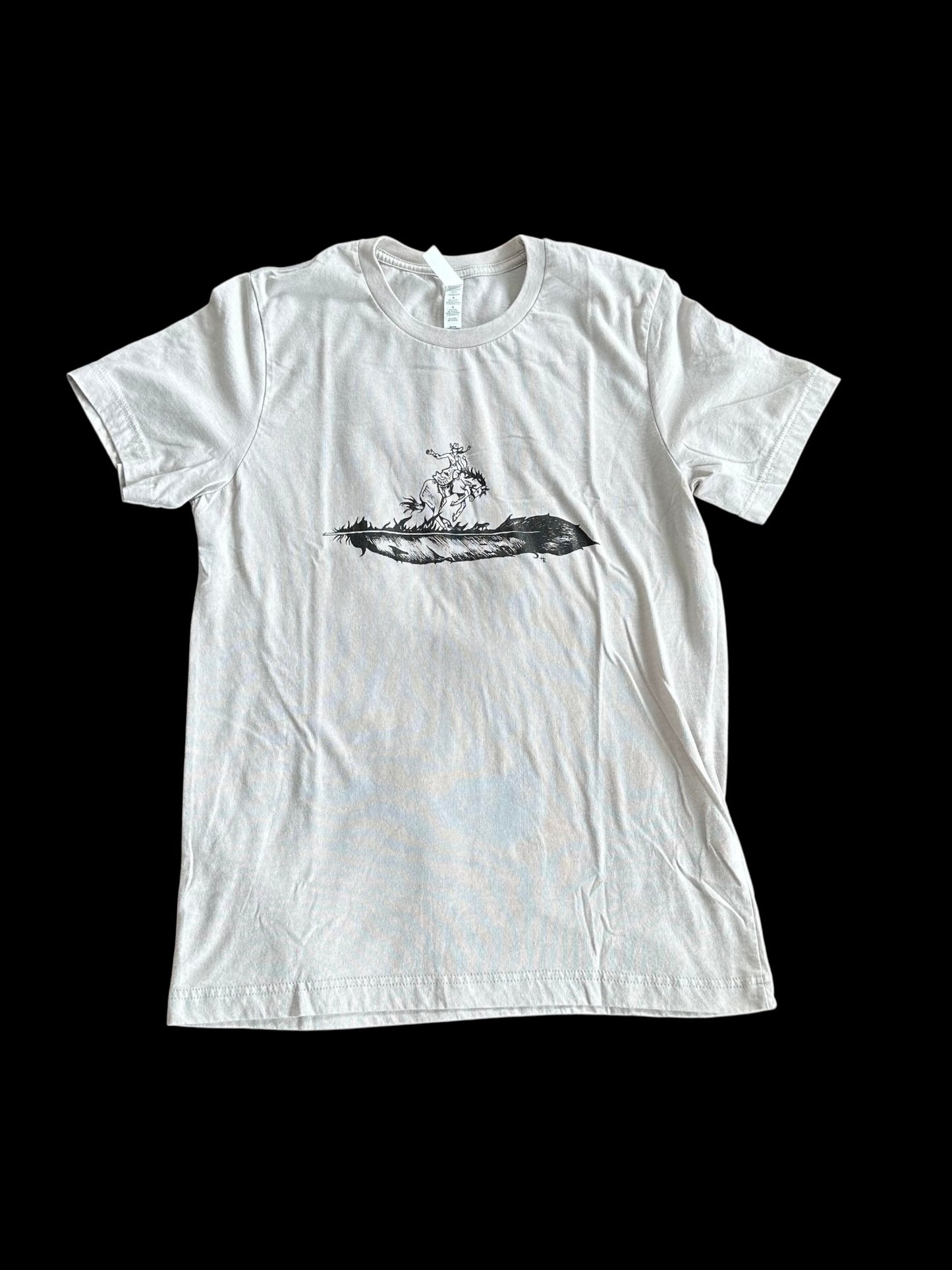Cool Grey Cowgirl Feather Bronc T-Shirt