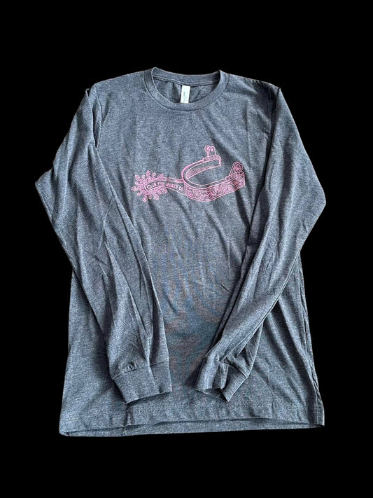 Grey & Pink Logo Long Sleeve