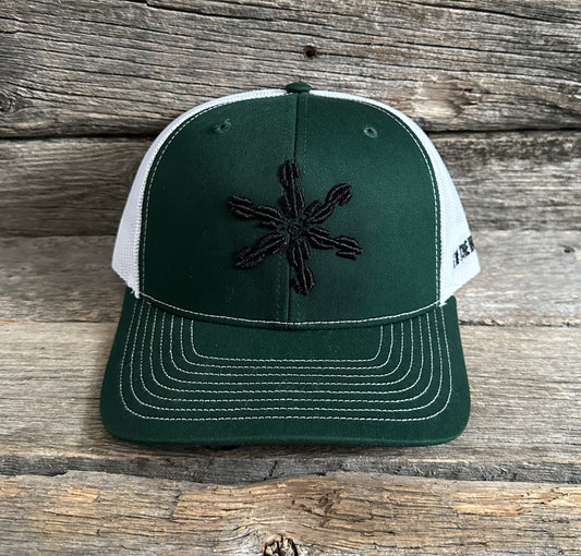 Green & Black Money Rowel Snapback Hat