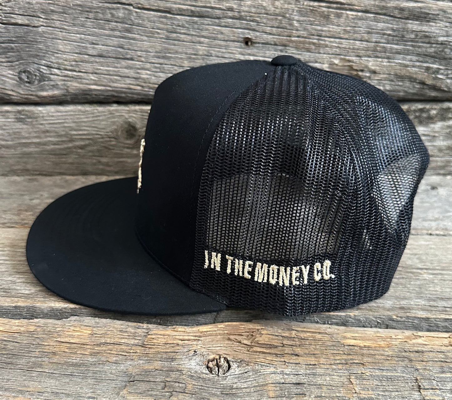 Black & Champagne Money Rowel Snapback Hat