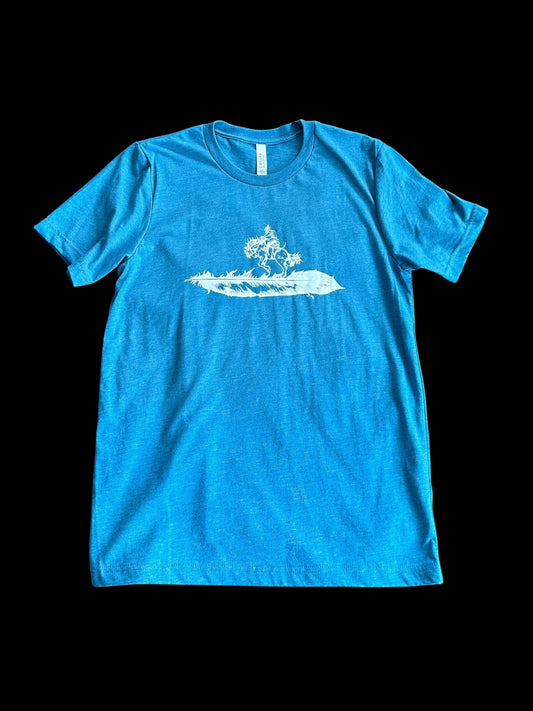 Blue Cowboy Feather Bronc T-Shirt