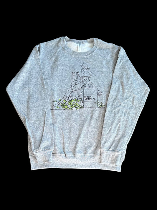Barrel Racer Heather Grey Crewneck