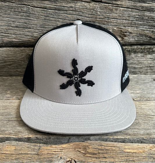 Silver & Black Money Rowel Snapback Hat