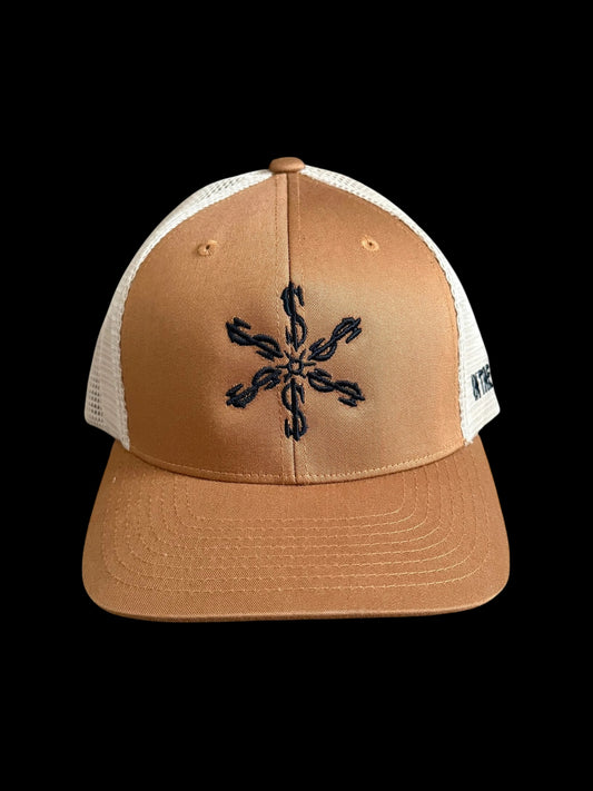 Camel & Black Money Rowel Snapback Hat