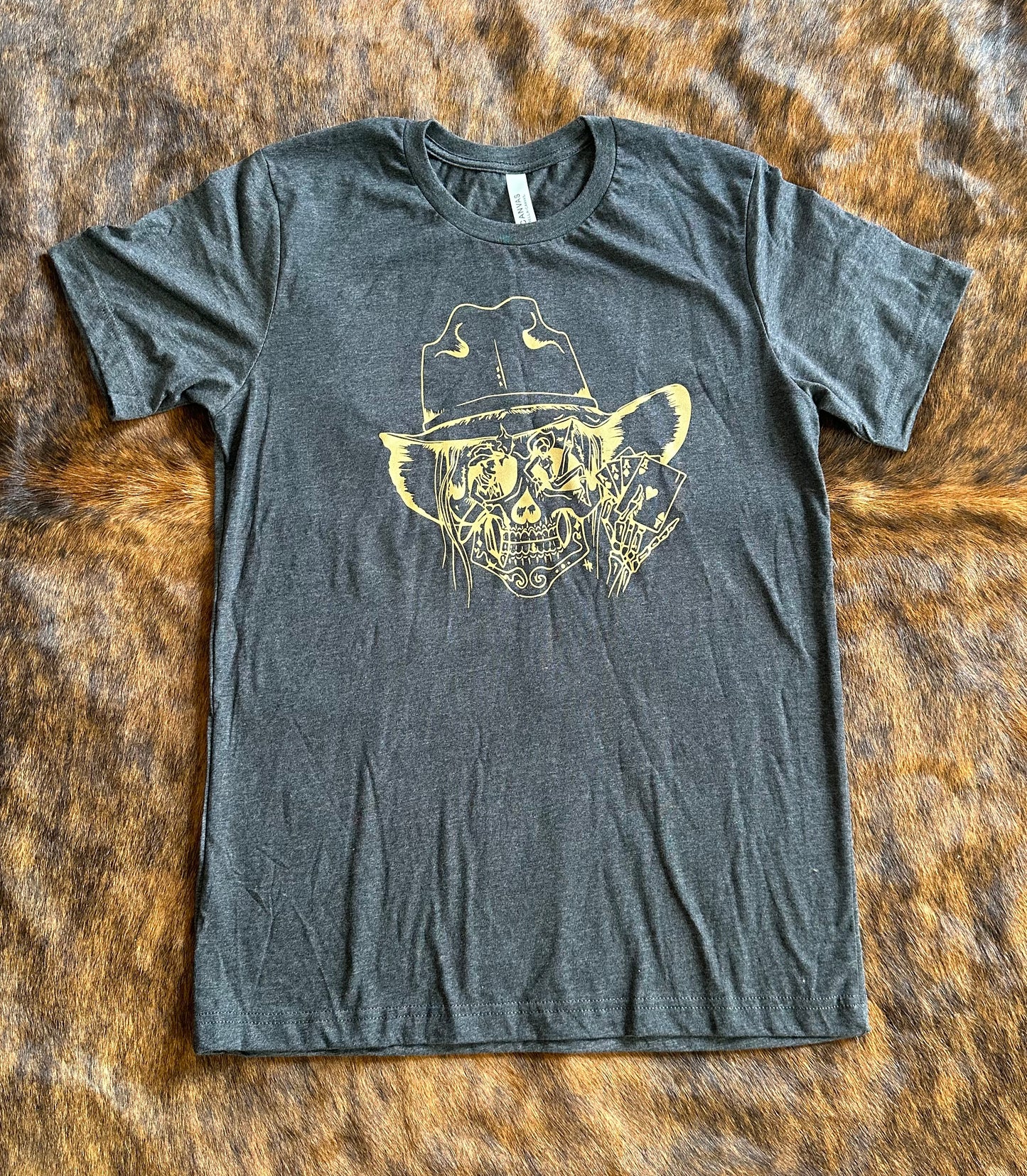 Heather Black Western Skull T-Shirt