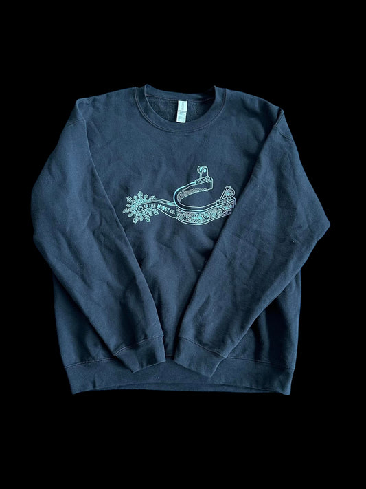 Black & Turquoise Logo Crewneck