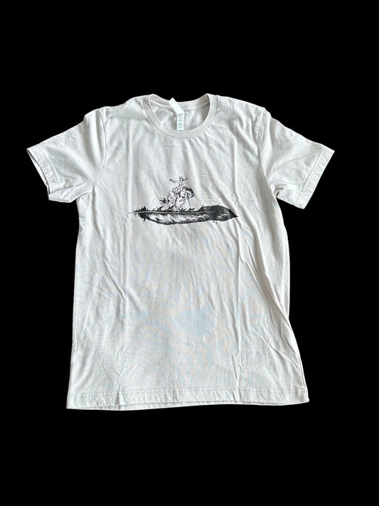 Cool Grey Cowgirl Feather Bronc T-Shirt