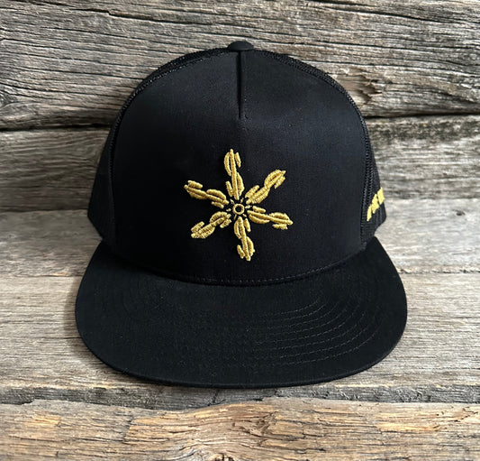 Black & Gold Money Rowel Snapback Hat