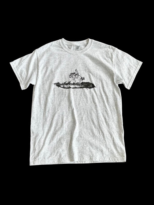 Heather Grey Cowboy Feather Bronc T-Shirt