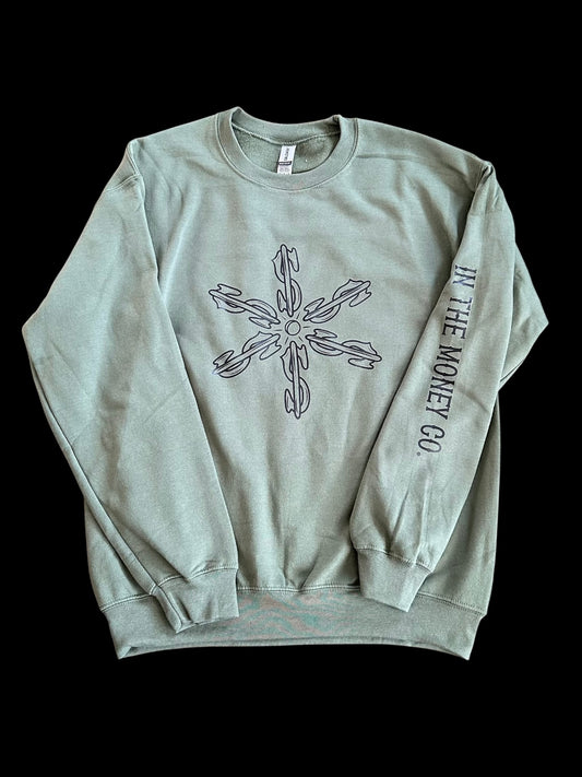 Olive Money Rowel Crewneck